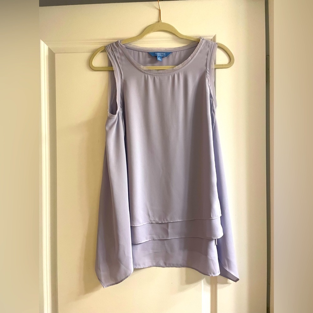 Simply Vera Vera Wang Lavender Layered Tank Top Blouse Scoop Neck‎ Size Small